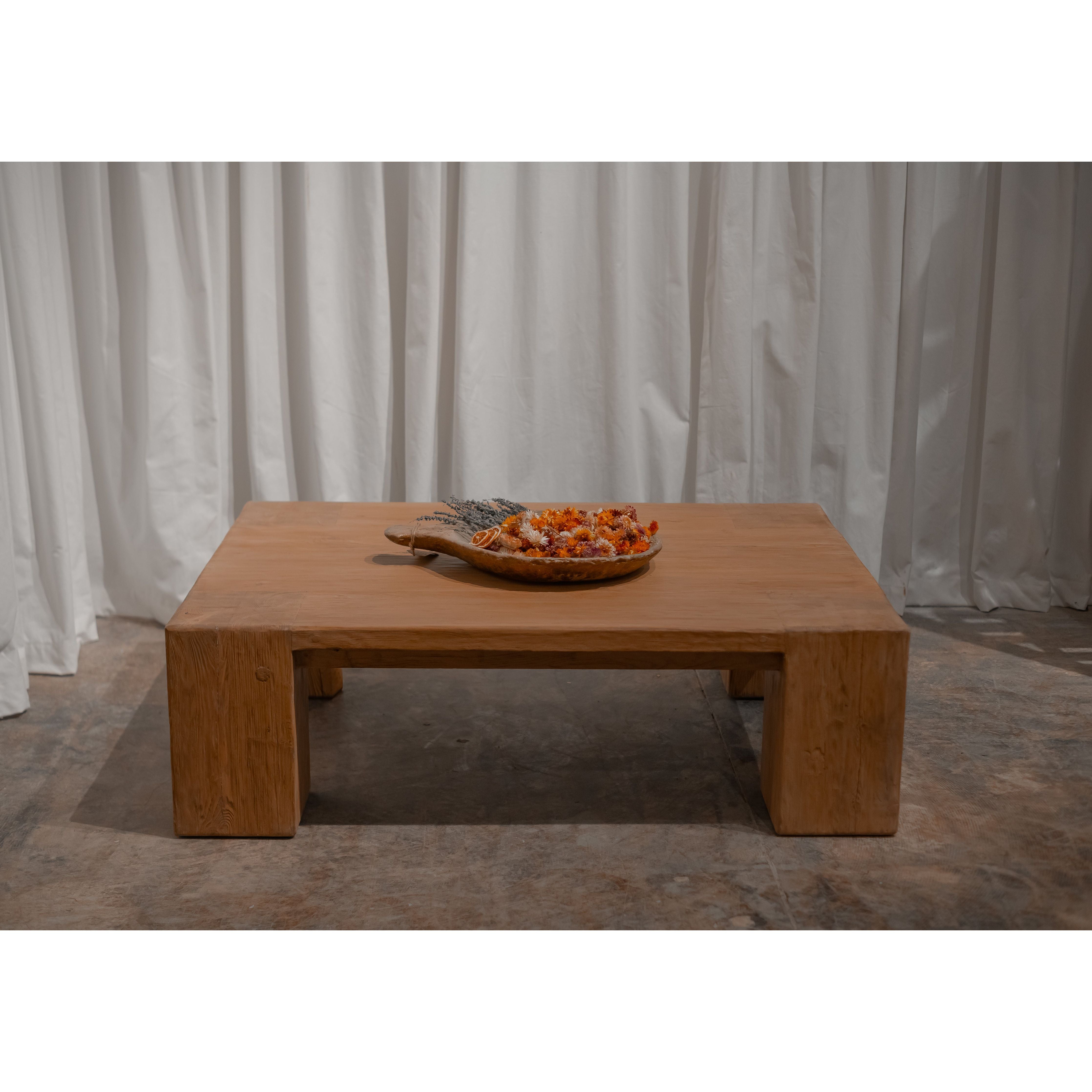 The Asa – Block-Leg Reclaimed Coffee Table